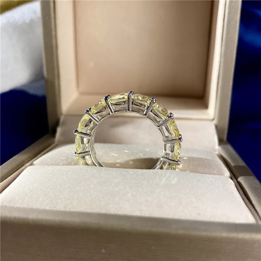 Emerald Cut Stones TCW 8.5Ct Eternity Band Ring - Picture 10 of 14